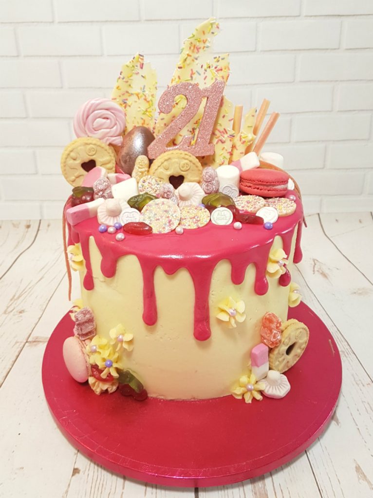 bright pink drip sweetie cake - Tamworth