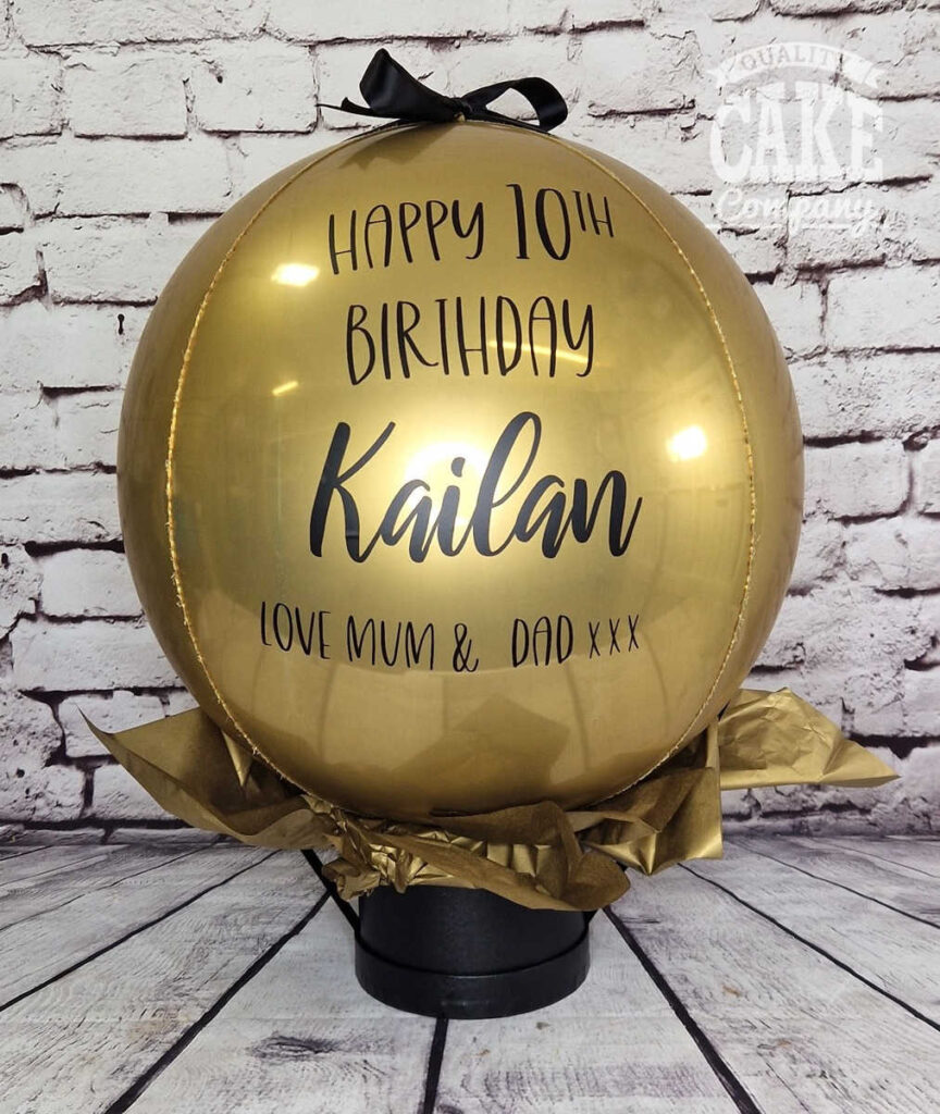 Gold and black orb money reveal balloon - Tamworth