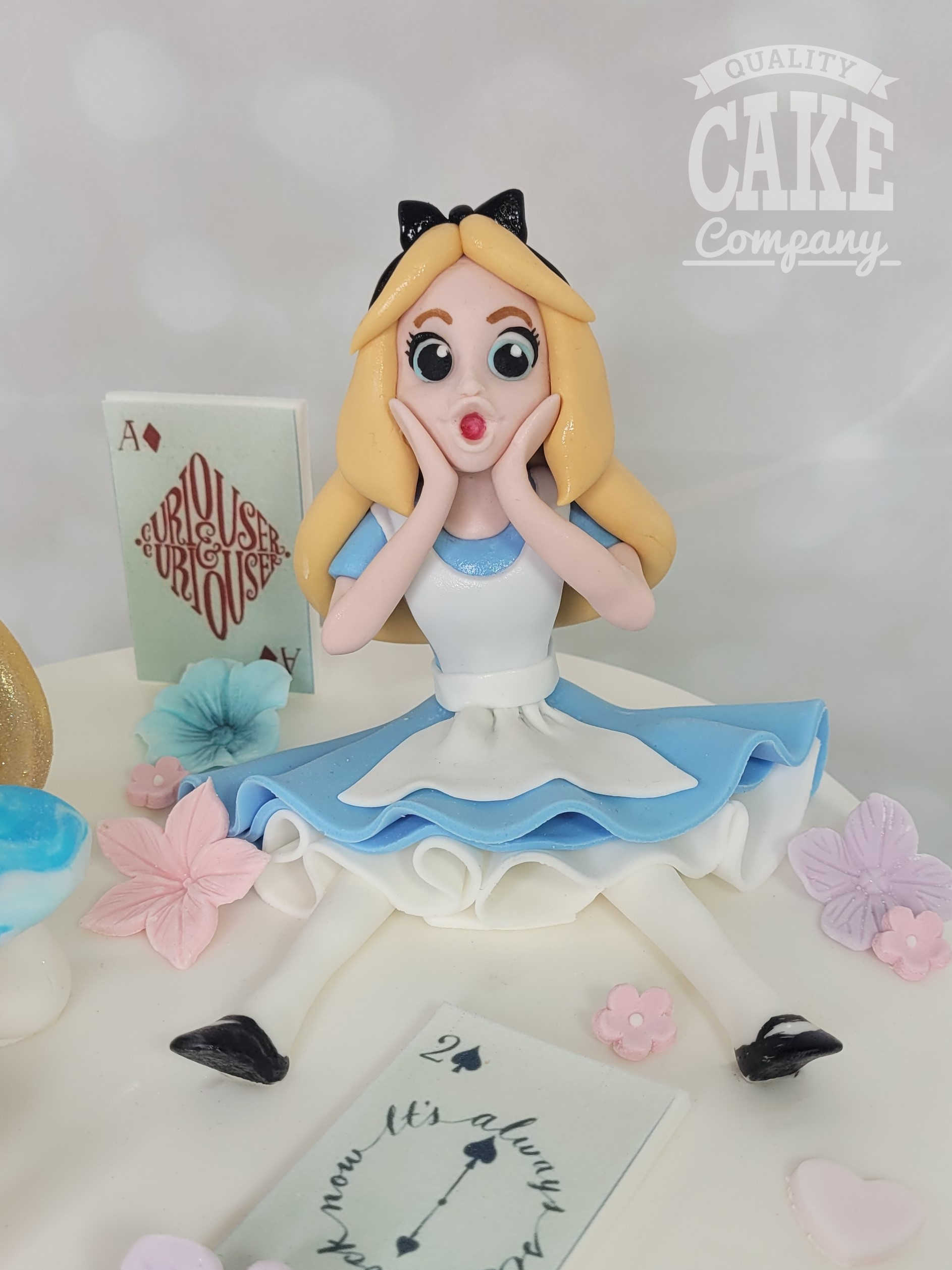 Alice in Wonderland Birthday Party Decoration,Include Alice Happy Birthday  Banner, Cake Toppers, Cupcake Toppers, Latex Balloons for Alice in