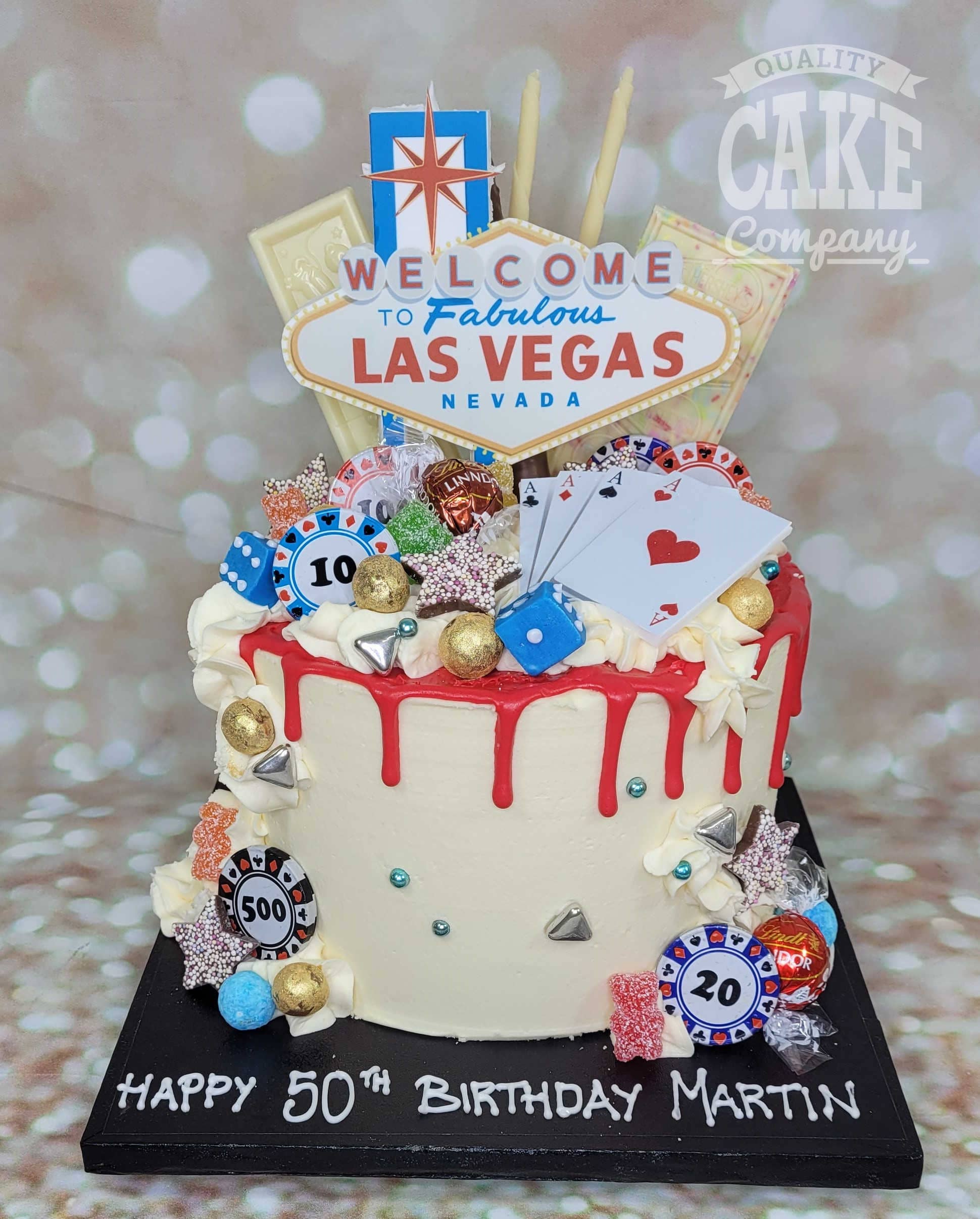 Casino Birthday Cake Topper - Las Vegas Themed Age / Number Party Deco