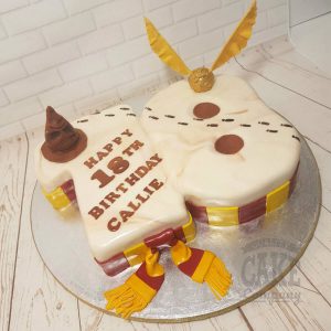 Number 18 shaped harry potter inspired 18th birthday cake - Tamworth