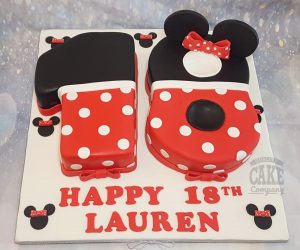 Number 18 shaped mouse inspired shaped 18th Birthday cake - Tamworth