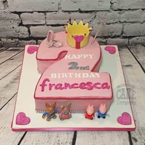 Number 2 shape princess theme birthday cake - Tamworth