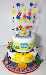 Two tier toy story theme cake buzz and woody - Tamworth