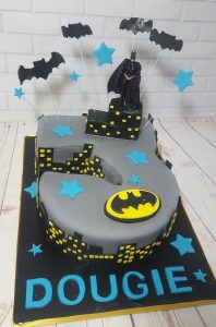 Number 3 shaped batman themed birthday cake - Tamworth