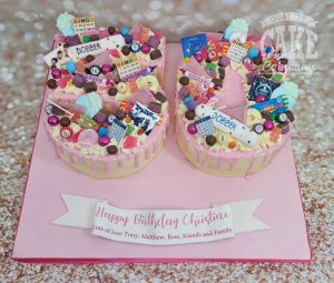 Number 50 shaped themed drip cake 50th Birthday cake - Tamworth