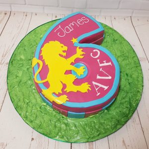 AVFC aston villa number 6 shaped birthday cake - Tamworth