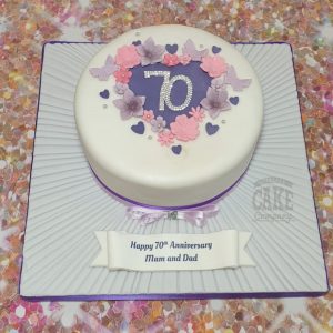 70th anniversary floral cake - Tamworth