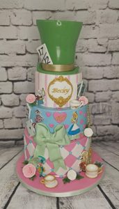four-tier alice in wonderland theme 40th birthday cake - Tamworth