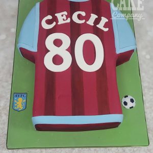 Aston Villa shirt 80th birthday cake - tamworth