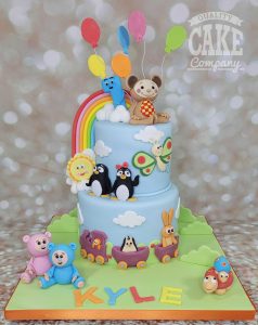 Baby TV two-tier themed children's birthday cake - Tamworth