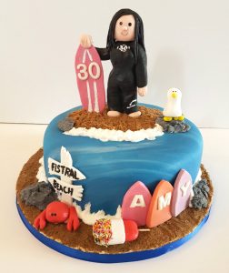 Beach surfing hobby theme cake - Tamworth