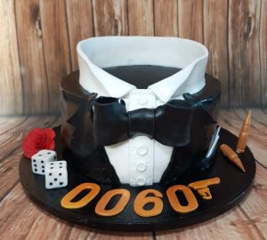 james bond tuxedo theme cake - Tamworth
