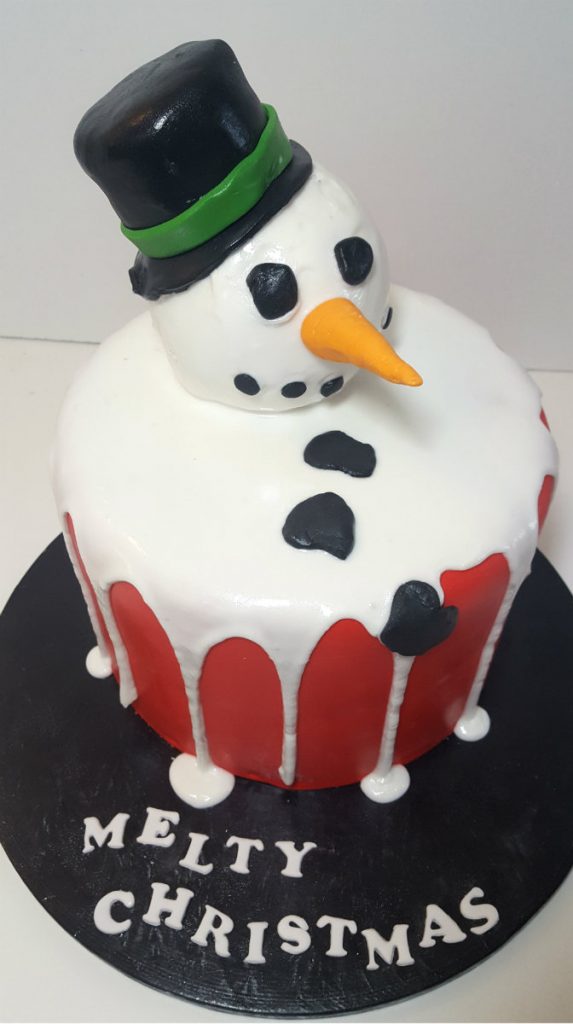 Christmas novelty cake melting snowman - tamworth
