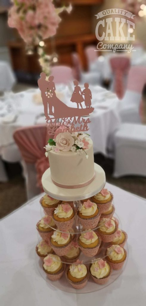 wedding cupcake tower dusky pink - tamworth