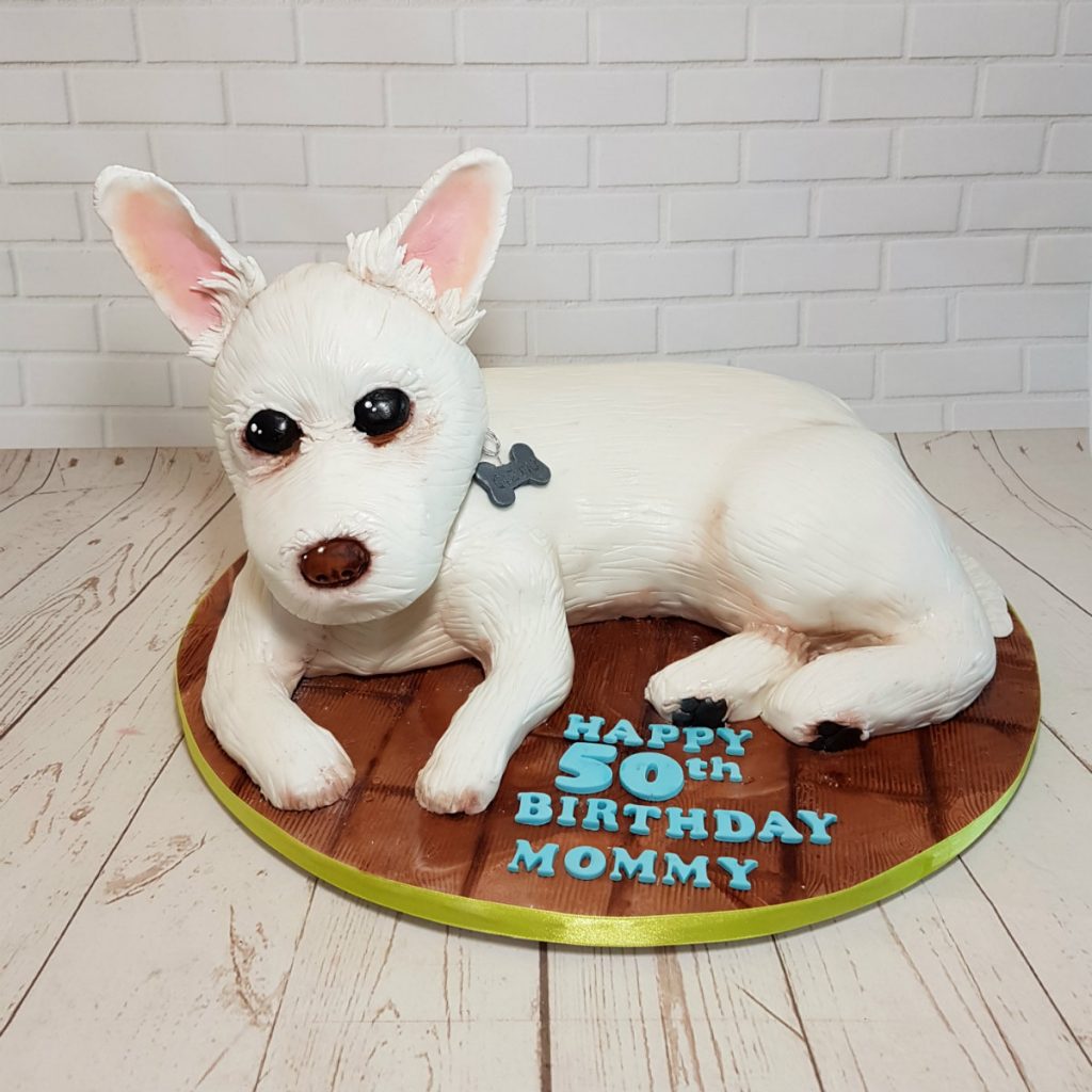 terrier dog sculpted novelty cake = tamworth