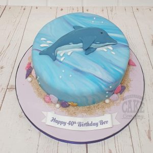 2D dolphin birthday cake - Tamworth