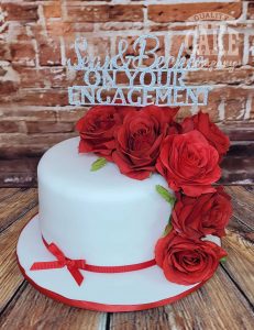 red rose engagement cake - Tamworth