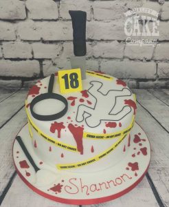 forensic science theme birthday cake - Tamworth