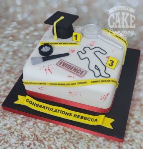 forensic science graduation cake - Tamworth
