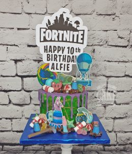 fortnite theme drip birthday cake - Tamworth