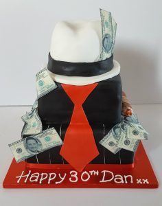 two tier gangster hat theme birthday cake - Tamworth