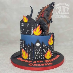 Godzilla movie theme birthday cake - Tamworth