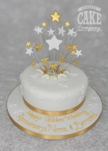 golden anniversary starburst cake - tamworth
