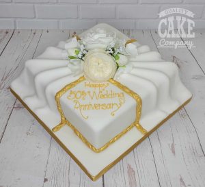 golden anniversary fabric drape cake - Tamworth