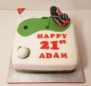 golf bag on cake - tamworth