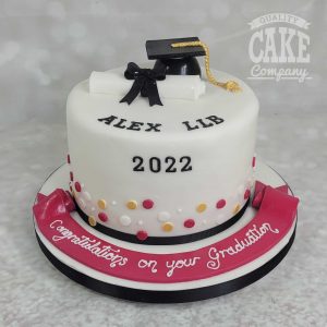 Graduation cake black and pink themed - Tamworth