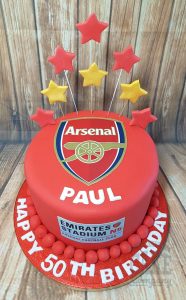 Arsenal themed birthday cake - Tamworth