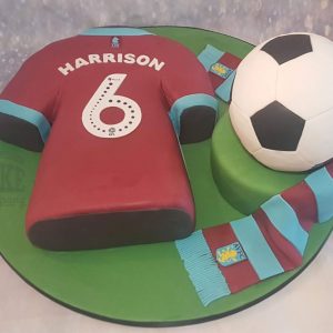 AVFC aston villa shirt and ball birthday cake - Tamworth