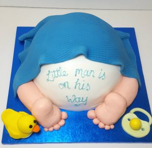blue baby bum duck and dummy baby shower cake - tamworth