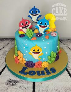 Baby shark inspired children's birthday cake - Tamworth