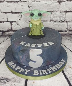 baby yoda star wars inspired galaxy birthday cake - tamworth