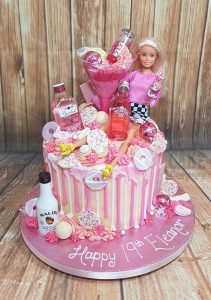 barbie pink gin drip cake - tamworth
