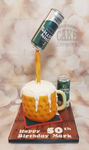 beer pouring illusion birthday cake - Tamworth