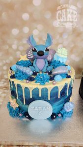Blue Stitch theme drip cake - Tamworth