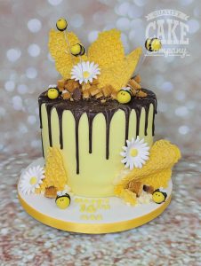 bees theme drip cake - Tamworth