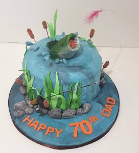 carp fly fishing birthday cake - Tamworth