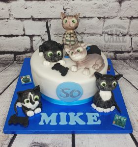 Cats and playstation birthday cake - Tamworth