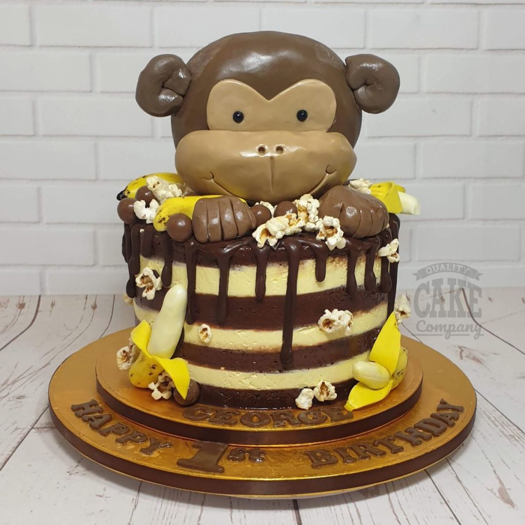 monkey tarta | Monkey birthday cakes, Monkey cake, Childrens birthday cakes