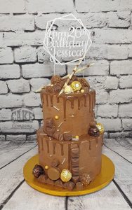two tier double chocolate drip cake - Tamworth
