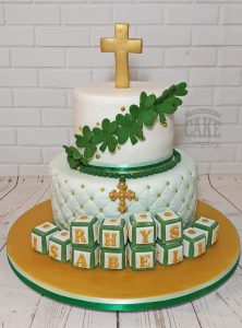 two tier quilted christening irish theme - Tamworth