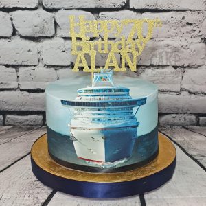 2D cruise ship theme birthday cake - Tamworth