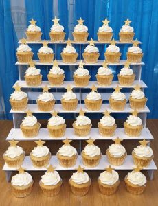 large cupcake display gold stars - Tamworth