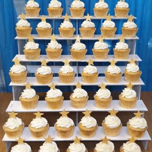 large cupcake display gold stars - Tamworth