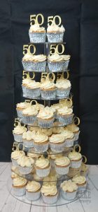 cupcake tower 50th birthday or anniversary cupcakes - Tamworth