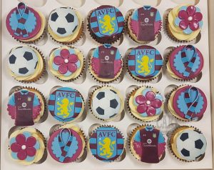 AVFC aston viall theme cupcakes - Tamworth